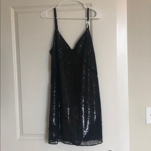 Marciano Sequined Black Slip Dress